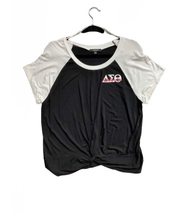 ΔΣΘ SALE DST Black Knotted Tee (1X, 2X) (FA25) 50%off