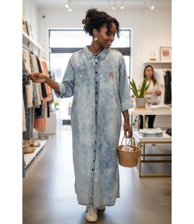 ΔΣΘ SALE DST Casual Denim Button Up Cover w/Peak A Boo Back (FA25)