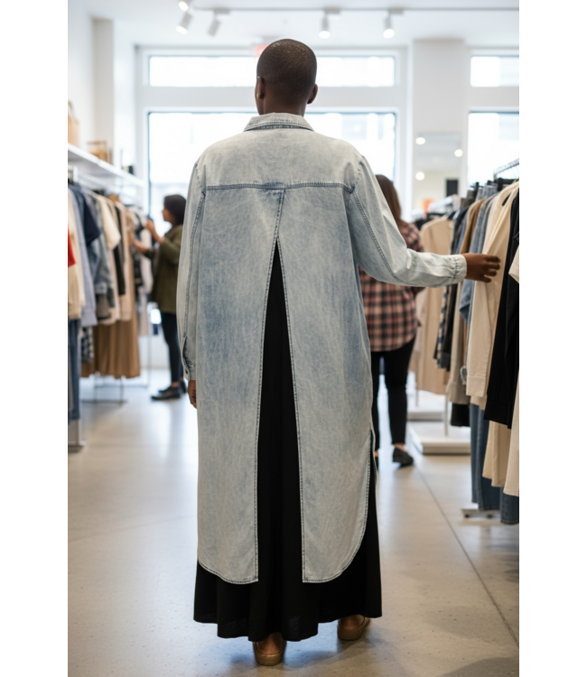 ΔΣΘ SALE DST Casual Denim Button Up Cover w/Peak A Boo Back (FA25)