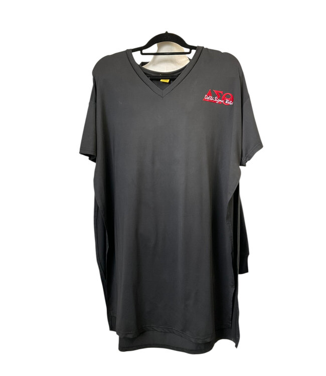ΔΣΘ SALE DST Black Polyester/Spandex Overlay w/Side Slits (MD) (FA25)