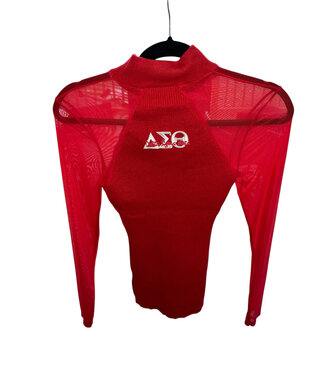 ΔΣΘ DST Fitted Ribbed Turtleneck with Mesh Sleeves (FA25)