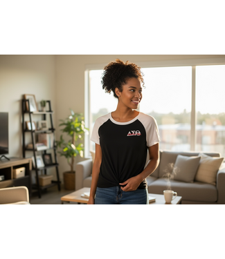 ΔΣΘ SALE DST Black Knotted Tee (1X, 2X) (FA25) 50%off