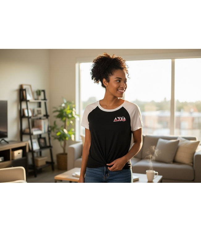 ΔΣΘ SALE DST Black Knotted Tee (1X, 2X) (FA25) 50%off