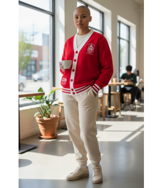 ΔΣΘ SALE DST Knit Red&White Cardigan (XL)(FA25)