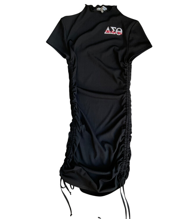 ΔΣΘ SALE DST Black Drawstring Turtleneck Dress (LG)(FA25)