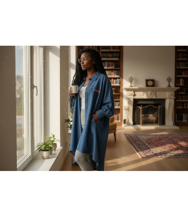 ΔΣΘ SALE DST Oversized Long Sleeve Button Up Tunic (PLUS) (FA25)