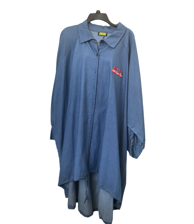 ΔΣΘ SALE DST Oversized Long Sleeve Button Up Tunic (PLUS) (FA25)