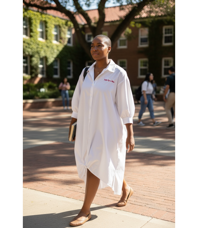 ΔΣΘ SALE DST Oversized Long Sleeve Button Up Tunic (PLUS) (FA25)