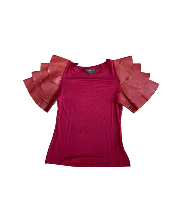 W Burgundy Butterfly Top(FA25)