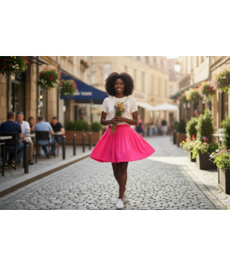 W Pink Pleated Mini Skirt (FA25)