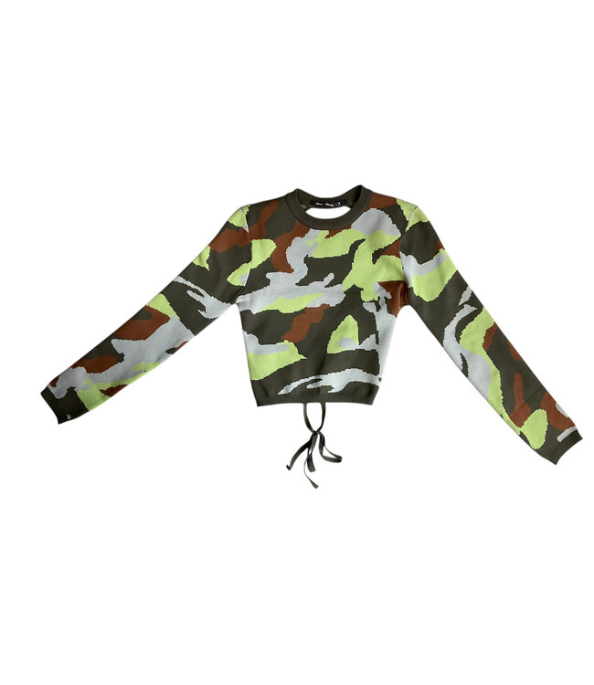 W Camouflage Open Back Long Sleeve Top (FA25)