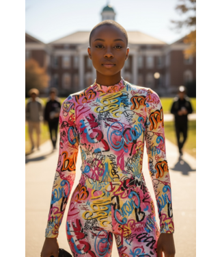 W Multicolor Graffiti Bodysuit (LG) (FA25)