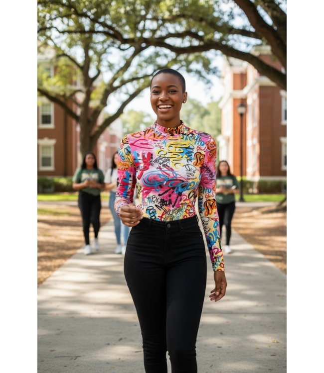 W Multicolor Graffiti Bodysuit (LG) (FA25)