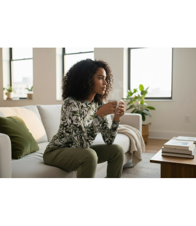 W Sheer Green Camo Graffiti Bodysuit (L,XL) (FA25)