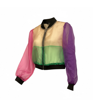 SALE! W Sheer Multicolor Block Jacket(FA25) 50% Off