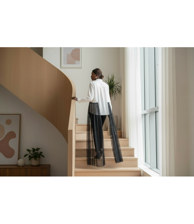 ΔΣΘ SALE DST White Button Up with Tulle Sides (FA25)