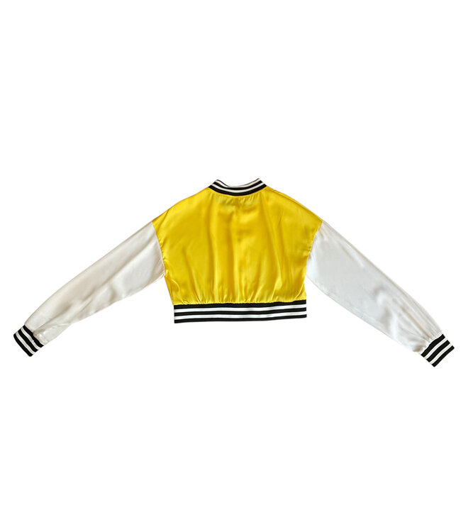 SALE W Yellow Satin Bomber Jacket(FA25) 50% Off