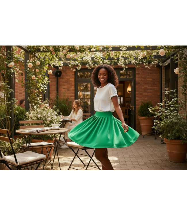 ΑΚΑ W Green Pleated Skirt (FA25)