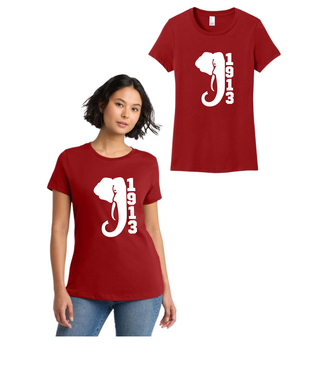 ΔΣΘ DST Printed 1913 Elephant Red Tee Shirt (FA25)