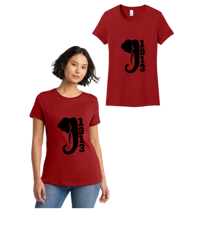 ΔΣΘ NEW! DST Printed 1913 Elephant Red Tee Shirt (FA25)