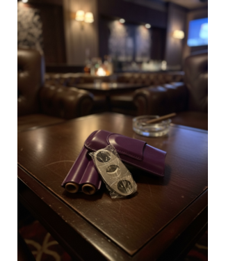 ΩΨΦ NEW! Purple Leather Cigar Cases with Cutter(FA25)