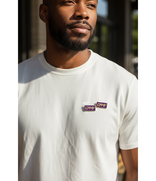 ΩΨΦ OPP Purple & Gold Frat Letter Pin(FA25)