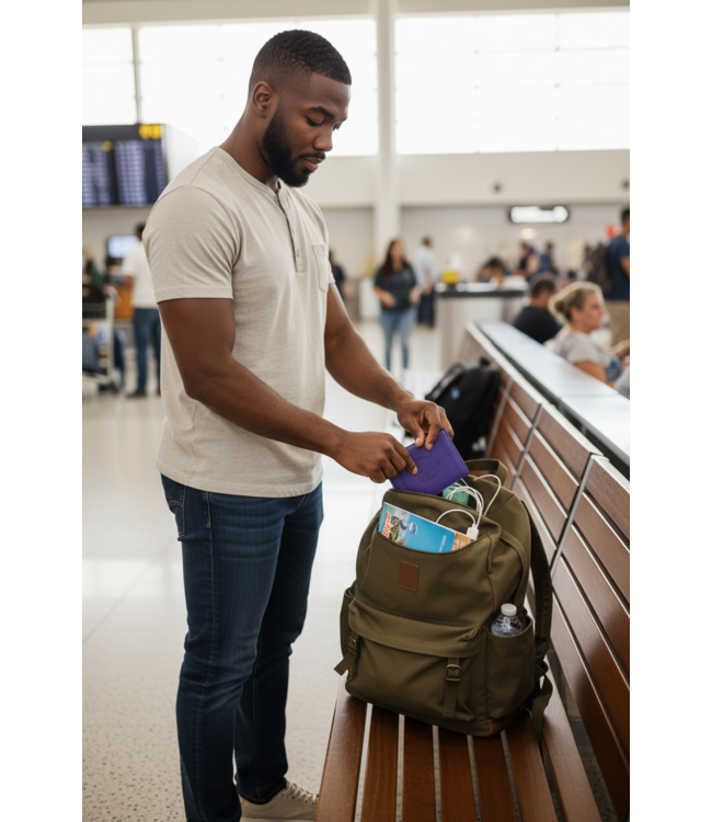 ΩΨΦ Purple  Leather Passport Cover