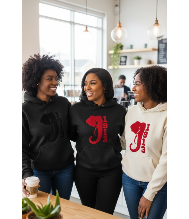 ΔΣΘ DST Embroidered 1913 Elephant Hoodie (FA25)