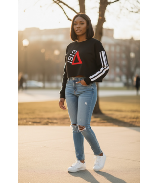ΔΣΘ NEW DST 1913 Delta Black & White Striped Sweatshirt (FA25)