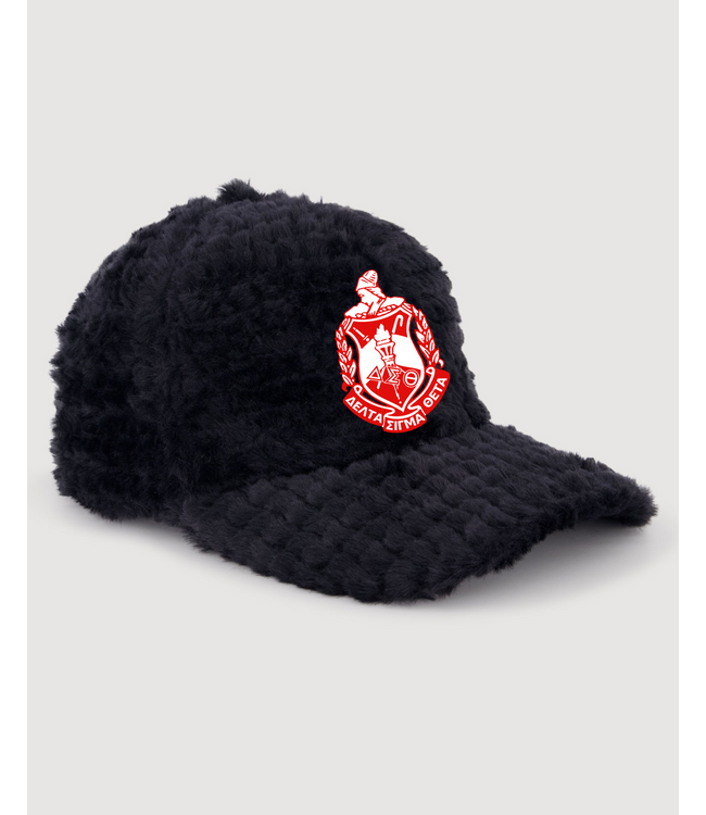 ΔΣΘ DST Faux Fur Baseball Cap - Black (FA25)