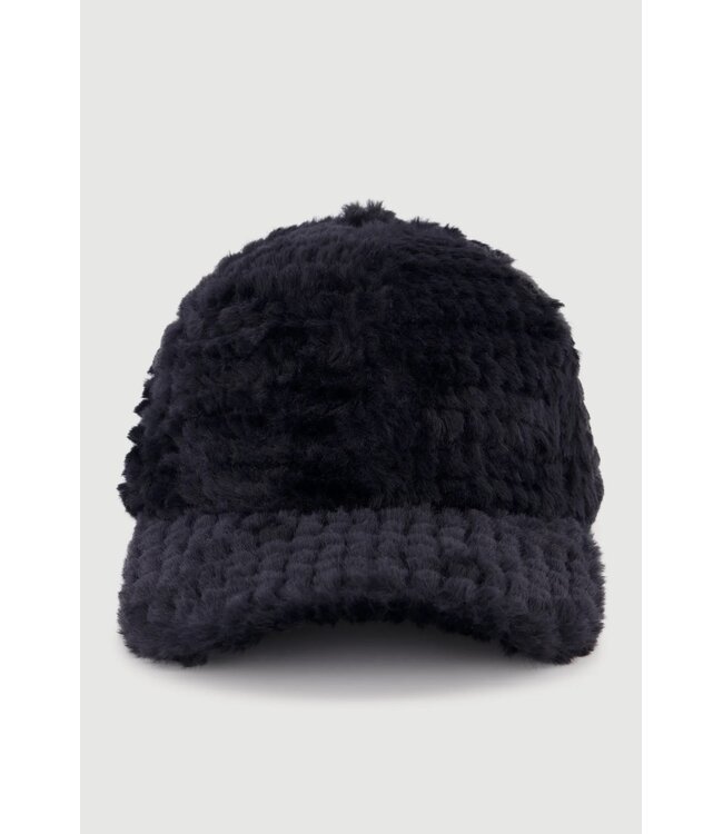 ΔΣΘ DST Faux Fur Baseball Cap - Black (FA25)