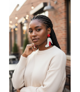 NEW!  Festive Fun White Red Bottom Heel  Earrings (FA25)