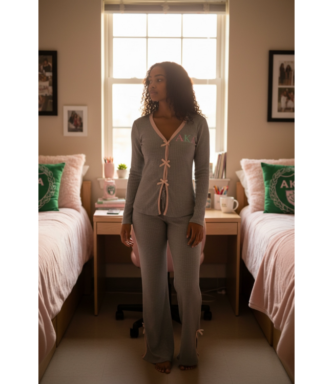 ΑΚΑ NEW! AKA Pink & Gray Bow PJ's/Loungewear(FA25)