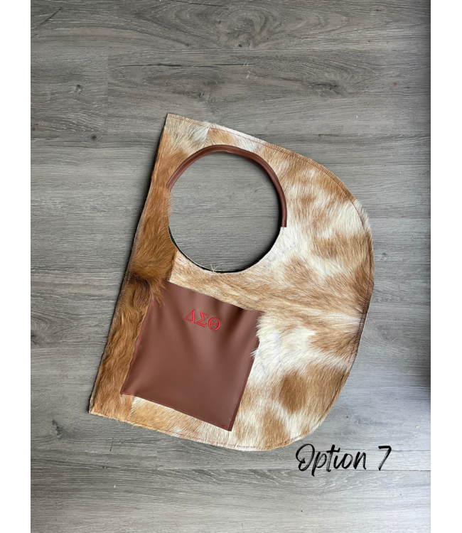 ΔΣΘ NEW! DST Cowhide & Leather D Bag w/Pouch (5 Styles) (SP26)