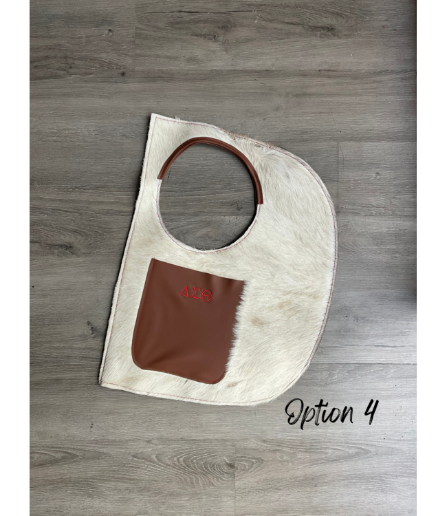 ΔΣΘ NEW! DST Cowhide & Leather D Bag w/Pouch (7 Styles) (FA25)