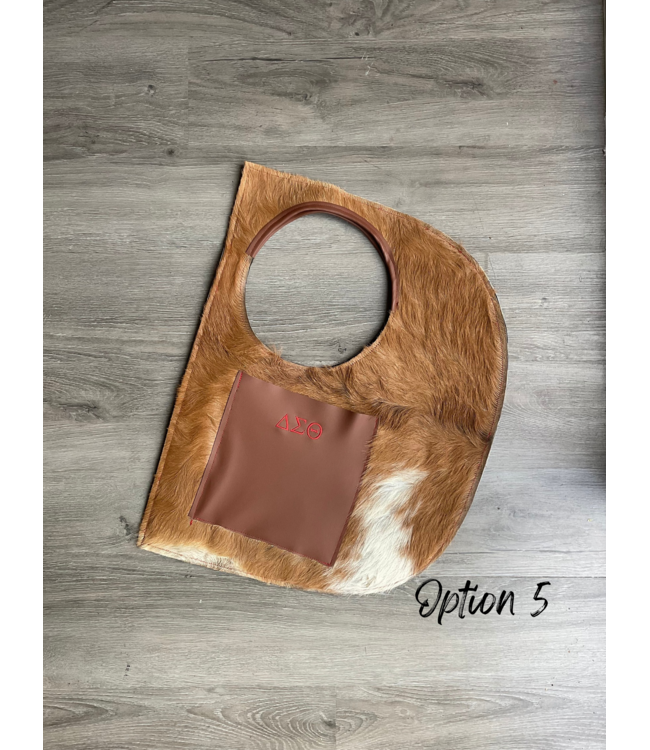 ΔΣΘ NEW! DST Cowhide & Leather D Bag w/Pouch (7 Styles) (FA25)