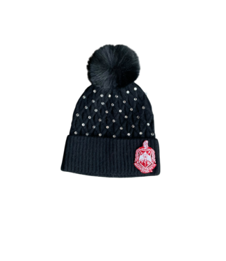 ΔΣΘ NEW! DST Rhinestone Pom Pom Beanie (FA25)
