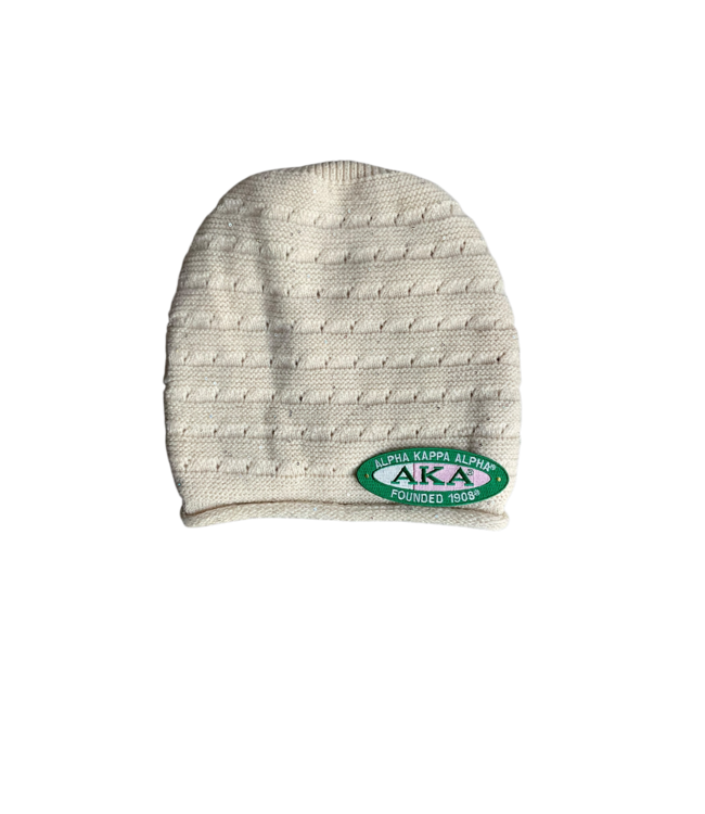 ΑΚΑ NEW! AKA Cream  Slouch Beanie(FA25)