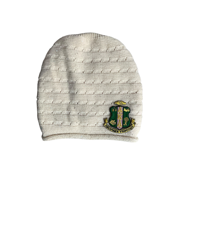 ΑΚΑ NEW! AKA Cream  Slouch Beanie (SP26)