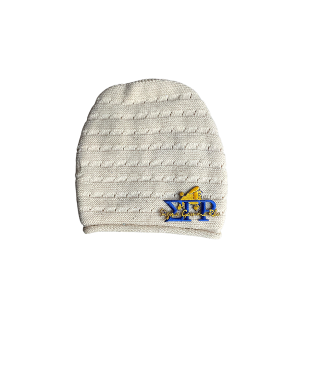 ΣΓΡ NEW! SGR Sigma Gamma Rho Cream Slouch Beanie 4 Styles (SP26)