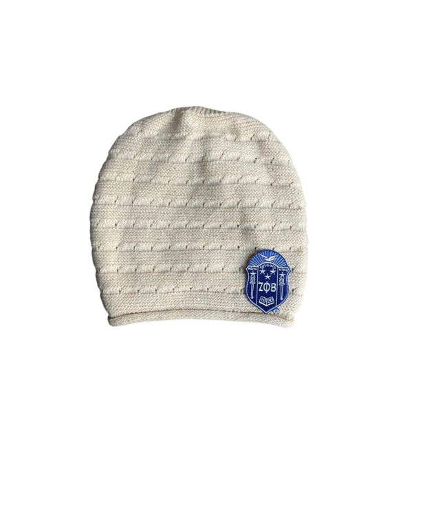 ΖΦΒ NEW! ZPB Zeta Phi Beta Cream Slouch Beanie (SP26)