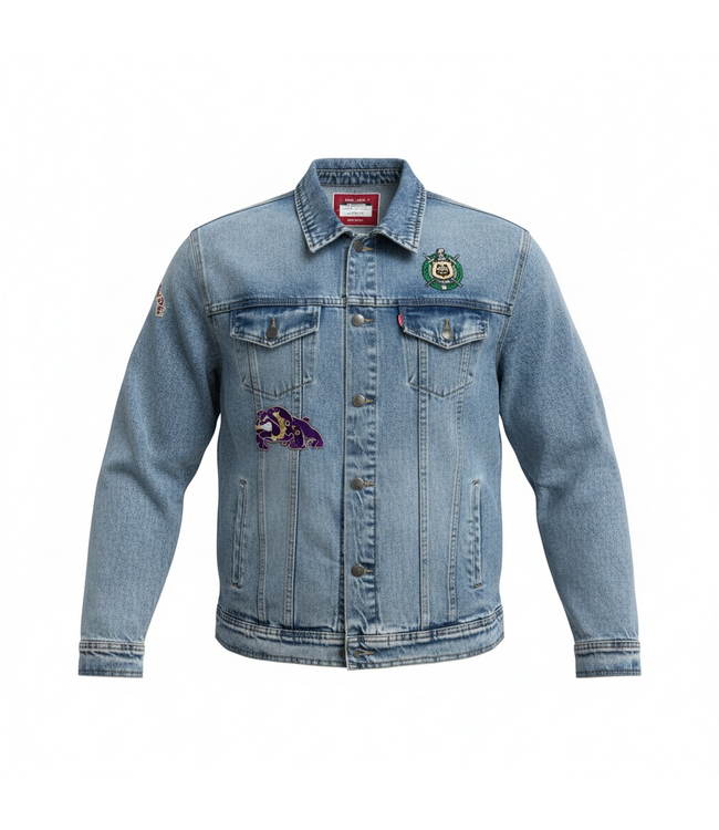 ΩΨΦ NEW! OPP Omega Psi Phi Denim Jacket Pre-Made & Custom (SP26)