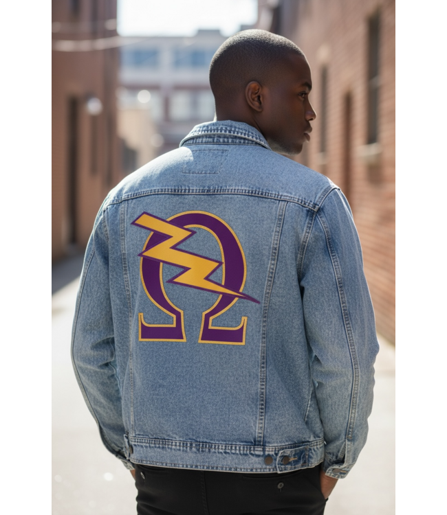 ΩΨΦ NEW! OPP Omega Psi Phi Denim Jacket Pre-Made & Custom (SP26)