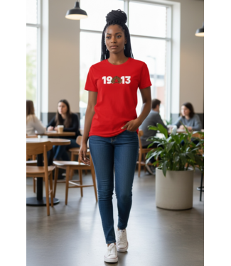 ΔΣΘ NEW! DST Embroidered 1913 Mid Red T-shirt (SP26)