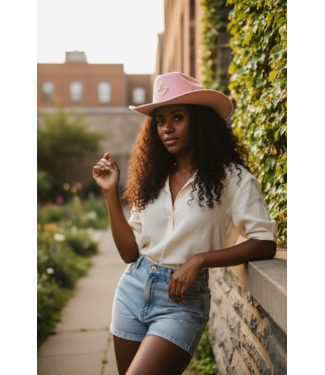 ΑΚΑ SALE! AKA Pink Cowboy Hats - 2 Versions Rhinestones/Pearl Ivy (SP26)