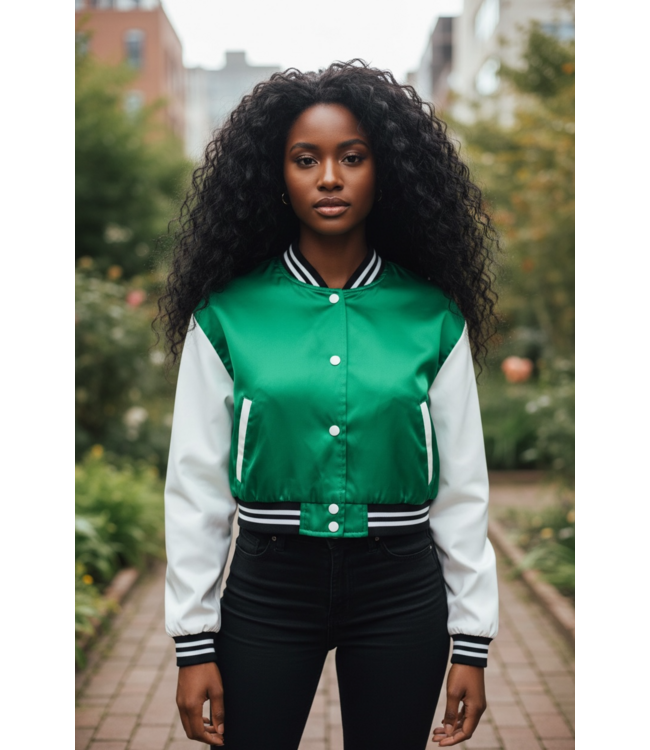 ΑΚΑ SALE! AKA Green Baseball Satin Jacket (3X) only 1 left (SP26)