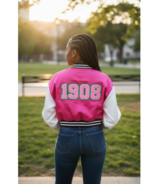 ΑΚΑ SALE! AKA Pink Baseball Satin Jacket (3X) only 1 left (SP26)