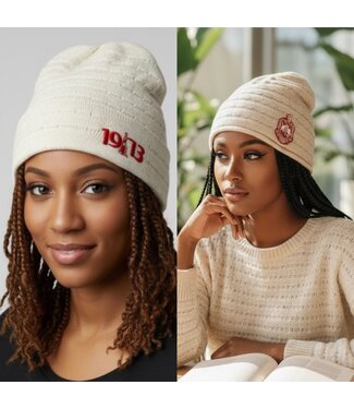 ΔΣΘ NEW! DST Cream Slouch Beanie (SP26)