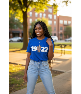 ΣΓΡ NEW! SGR Sigma Gamma Rho Embroidered 1922 Royal T-shirt (SP26)