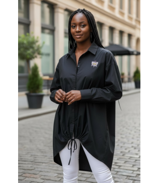 ΣΓΡ SALE! SGR Sigma Gamma Rho Black Button Oversized Tunic (Plus) (SP26)